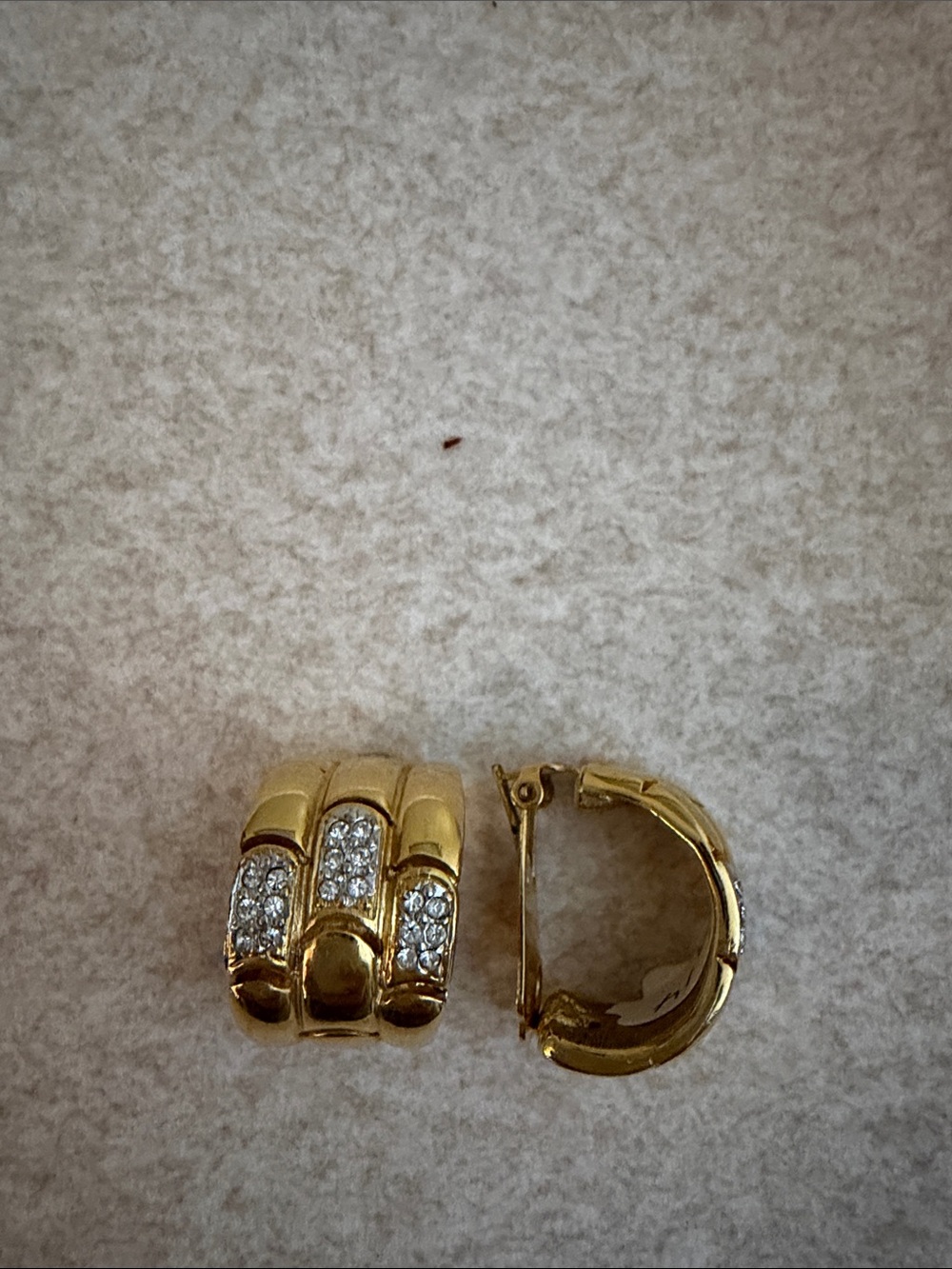 Gold Tone Crystal Hoop Earrings for Women